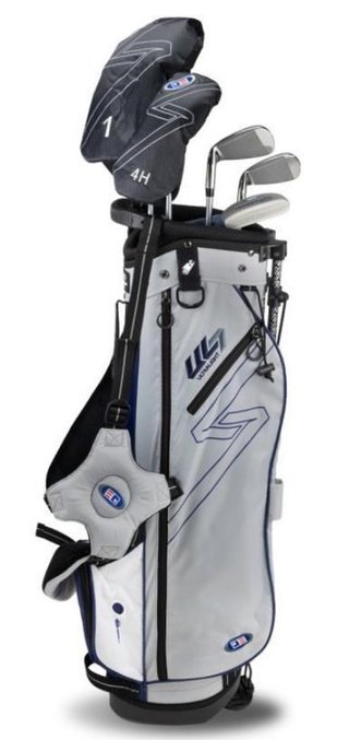 U.S. Kids Golf UL7-60 (152cm) W10 5-Club junior set da golf + stand bag, argento/blu navy/bianco