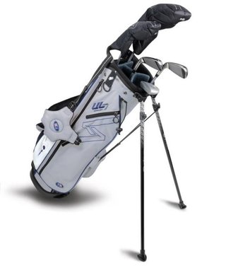 U.S. Kids Golf UL7-60 (152cm) W10 5-Club junior set da golf + stand bag, argento/blu navy/bianco