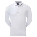 FootJoy Long Sleeve Thermocool Self Athletic Fit polo da uomo, bianco