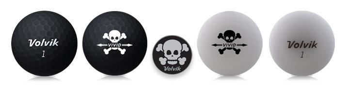 Volvik VIVID SKULL Edition palline da golf, mix di colori
