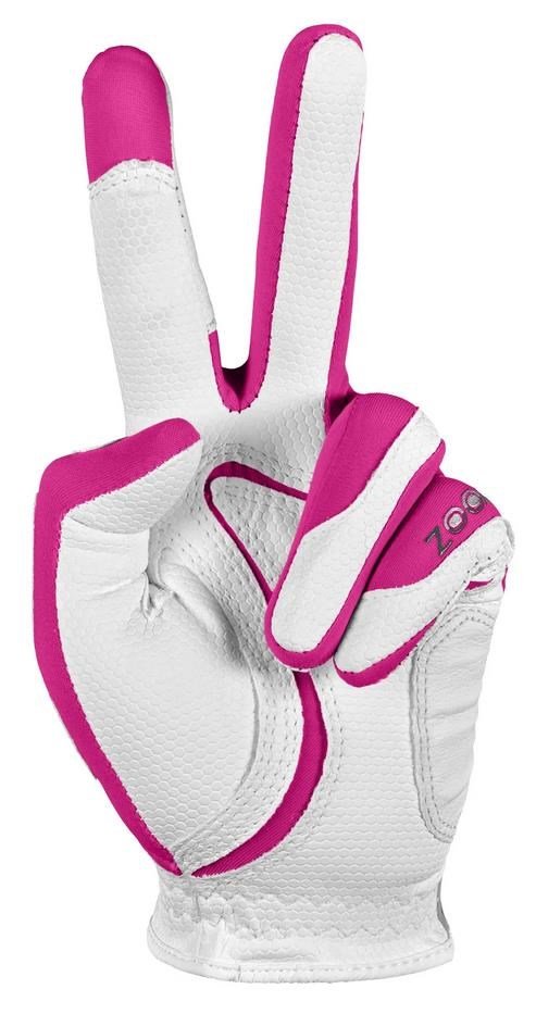 Zoom Zoom Weather guanto da golf junior, bianco/fucsia