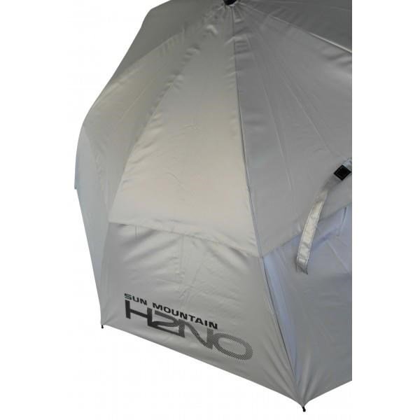 Sun Mountain H2NO UV 30SPF Dual Canopy ombrello automatico a doppia cupola, argento