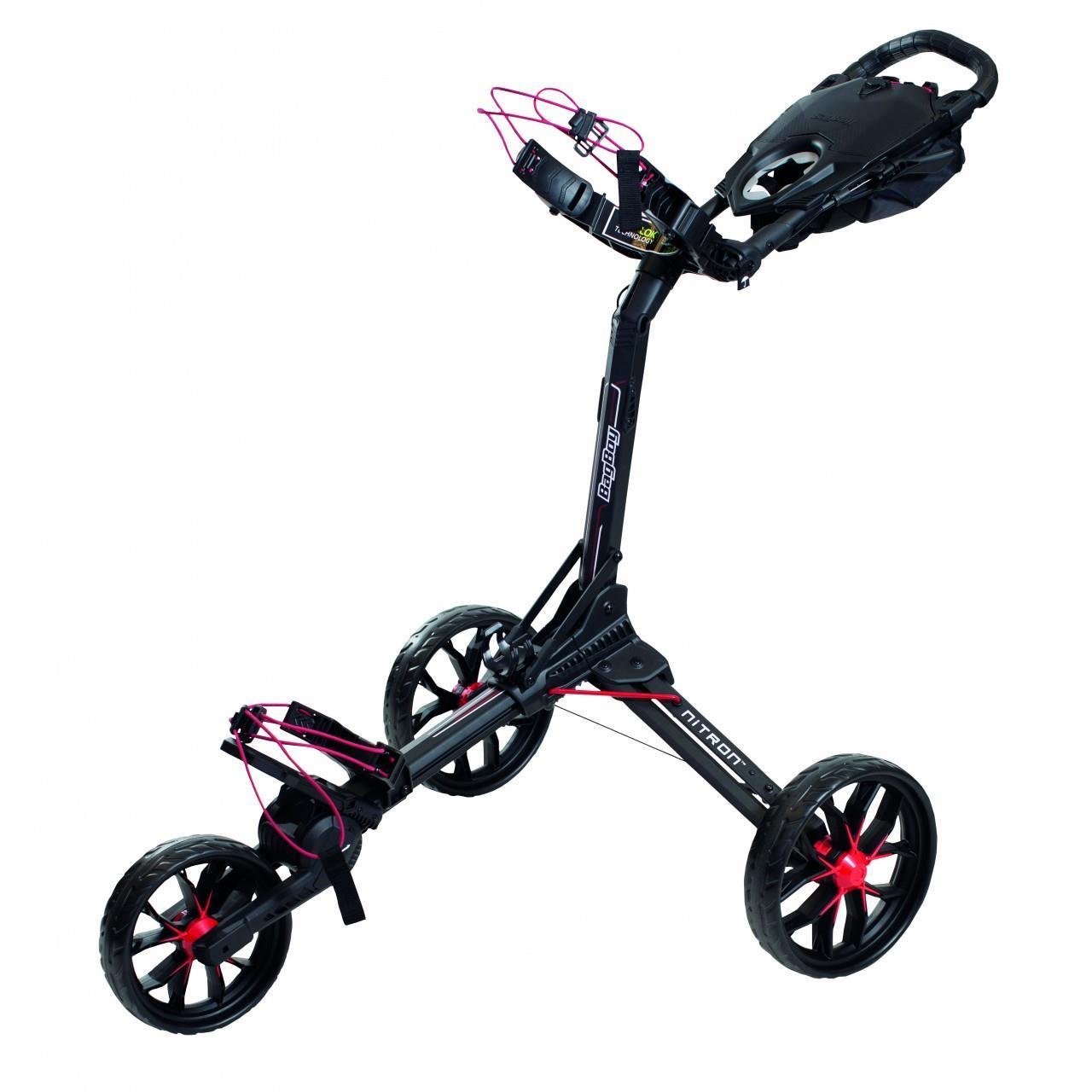 Bag Boy Nitron Auto-Open carrello manuale, nero/rosso
