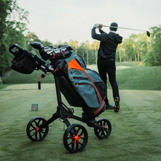 Bag Boy Nitron Auto-Open carrello manuale, nero/rosso