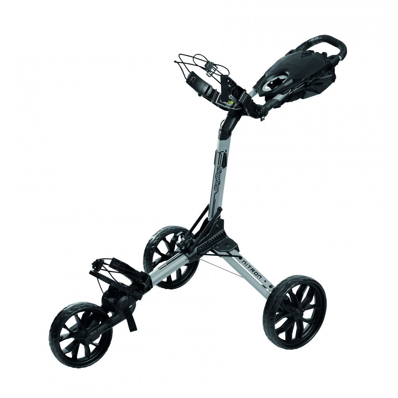 Bag Boy Nitron Auto-Open carrello manuale, argento/nero
