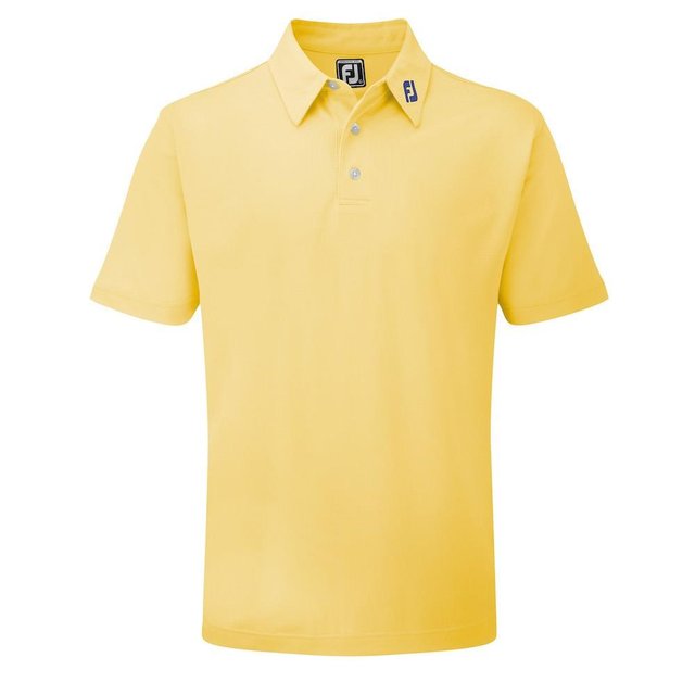 Polo da golf gialla con colletto in piquet