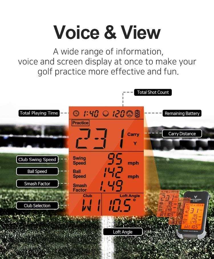 Voice Caddie Swing Caddie Launch Monitor SC200+ nero