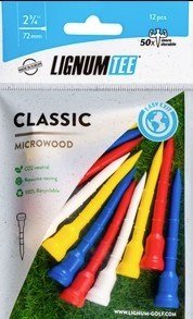 Lignum Tee 72mm (2 3/4") 12 pezzi, mix di colori
