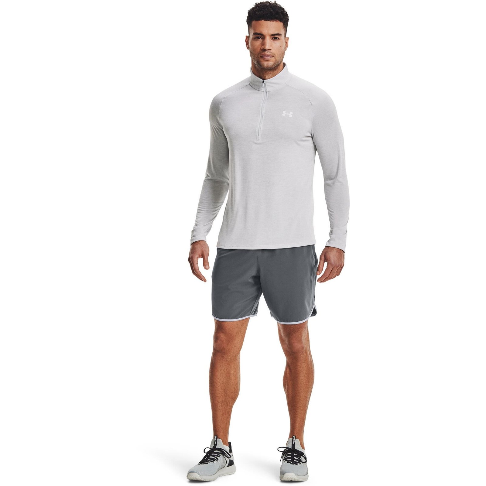Under Armour Tech 2.0 1/2 Zip maglia uomo a maniche lunghe, grigio chiaro