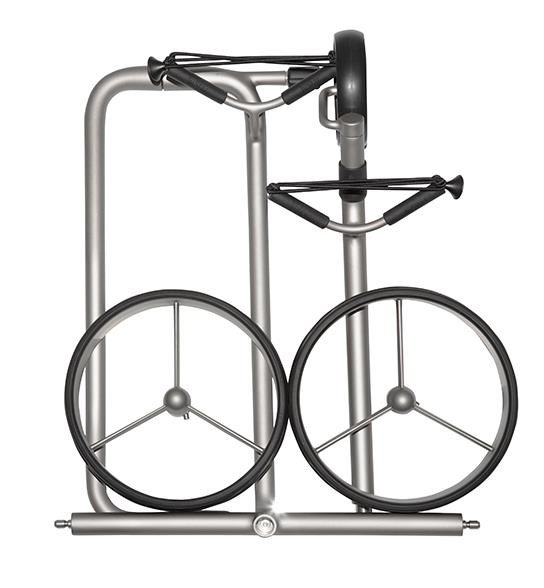 JuStar Silver 3-Wheeled carrello manuale, titanium silver finish