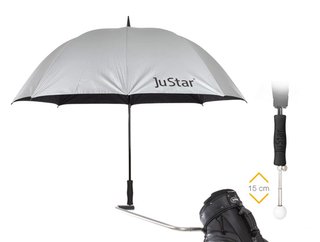 JuStar ombrello da golf telescopico argento (protezione UV 99%)