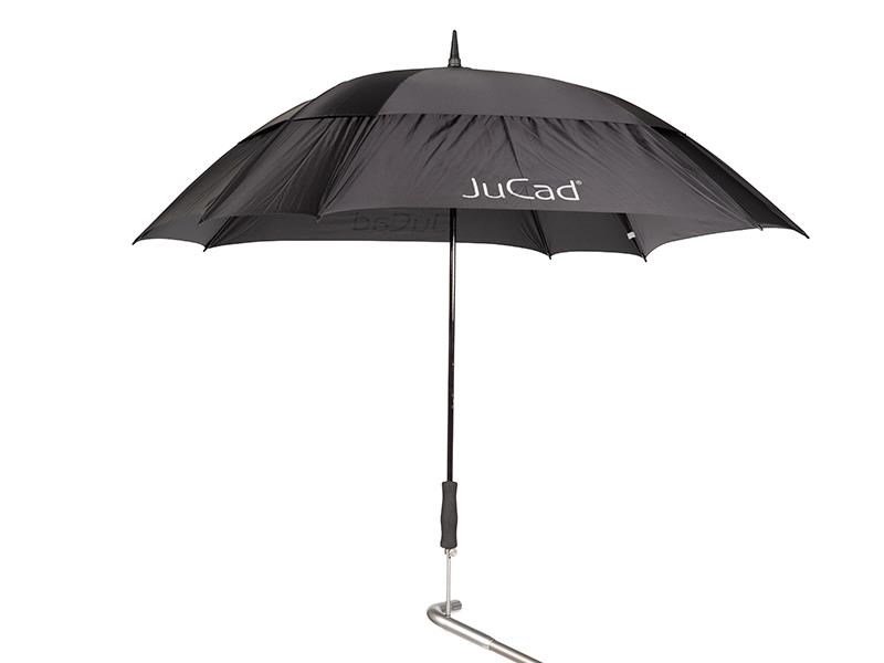 JuCad ombrello da golf telescopico 68" quadrato e antivento con pin, nero