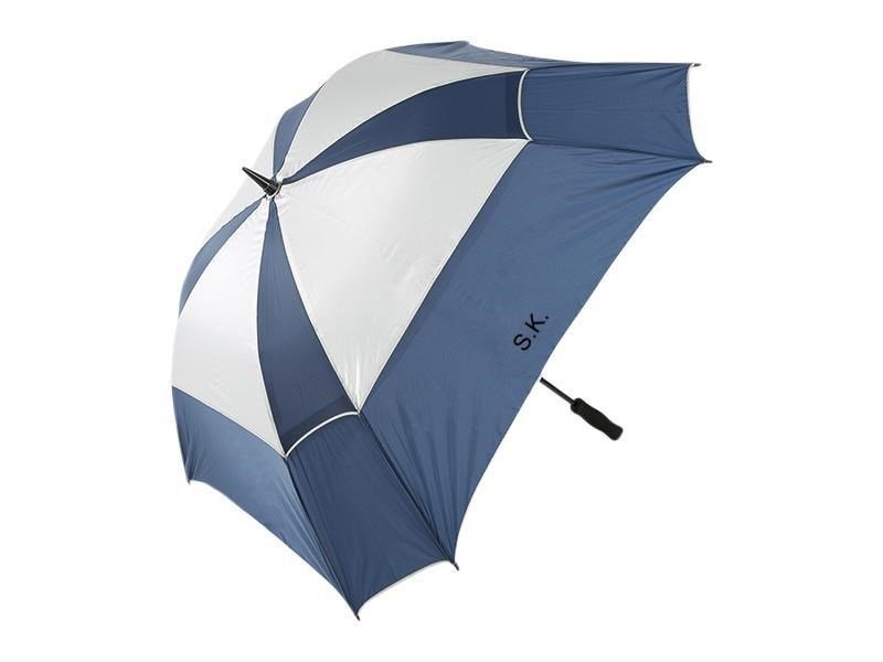 JuCad ombrello da golf telescopico 68" quadrato e antivento con pin, rosso/argento
