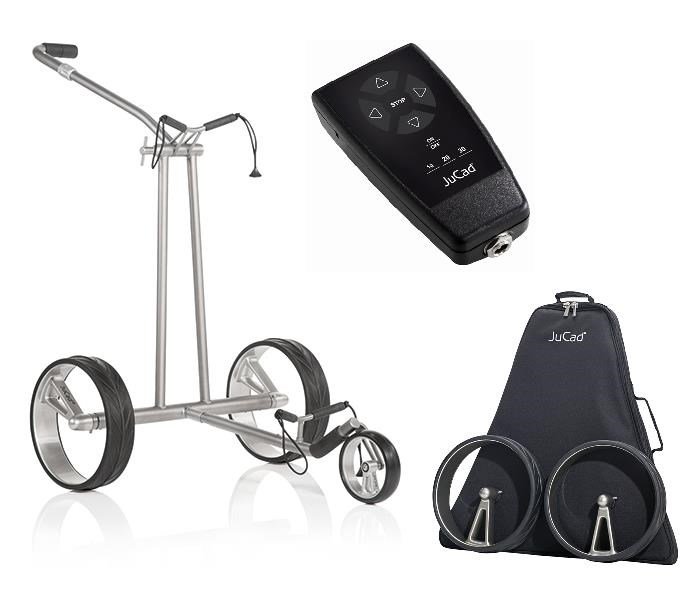 JuCad Phantom Titan eX 2.0 carrello elettrico + telecomando (JFS2) + borsa da trasporto (JRT-2), titanio