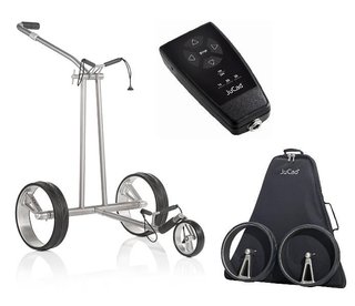 JuCad Phantom Titan eX 2.0 carrello elettrico + telecomando (JFS2) + borsa da trasporto (JRT-2), titanio