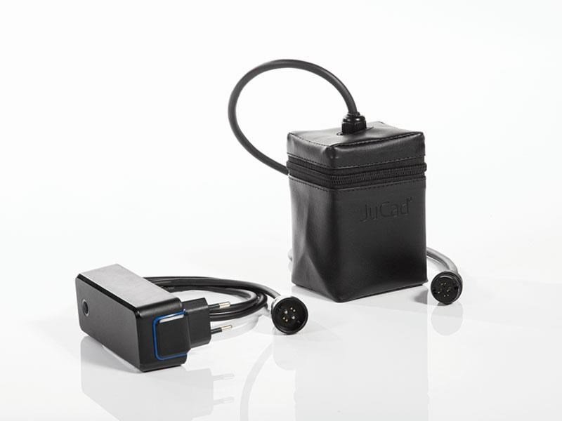 JuCad Junior Drive Stainless Steel carrello elettrico + borsa da trasporto JTT, argento