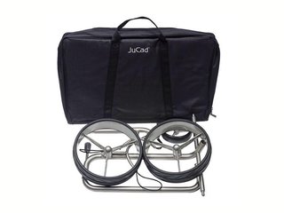 JuCad Junior Drive Stainless Steel carrello elettrico + borsa da trasporto JTT, argento