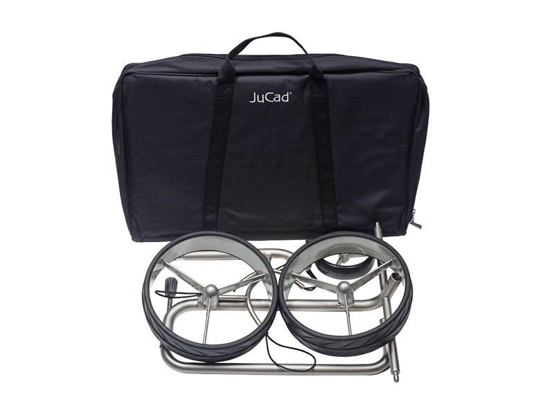 JuCad Junior Drive Stainless Steel carrello elettrico + borsa da trasporto JTT, argento