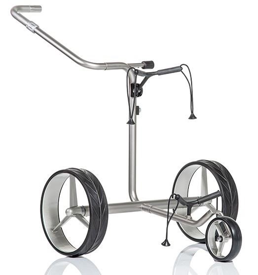 JuCad Junior Drive Stainless Steel carrello elettrico + borsa da trasporto JTT, argento