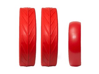 JuCad tires - 2 ruote posteriori, 1 ruota anteriore, rosso
