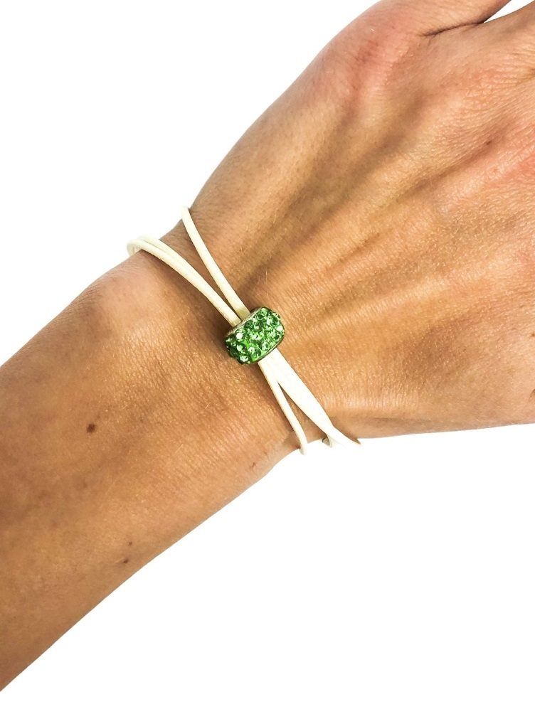 Ostatní Handmade Teraka bracelet type 002 accessorio, verde/bianco