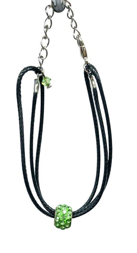Ostatní Handmade Teraka braccialetto, tipo 005, nero/verde