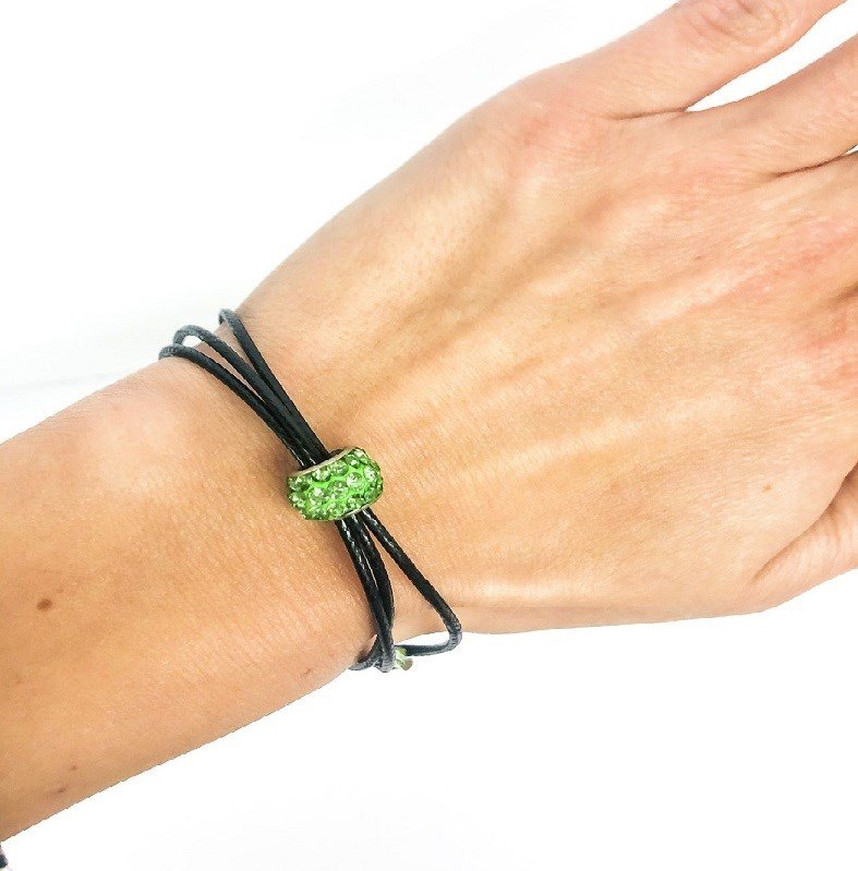 Ostatní Handmade Teraka braccialetto, tipo 005, nero/verde
