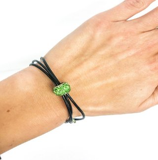 Ostatní Handmade Teraka braccialetto, tipo 005, nero/verde