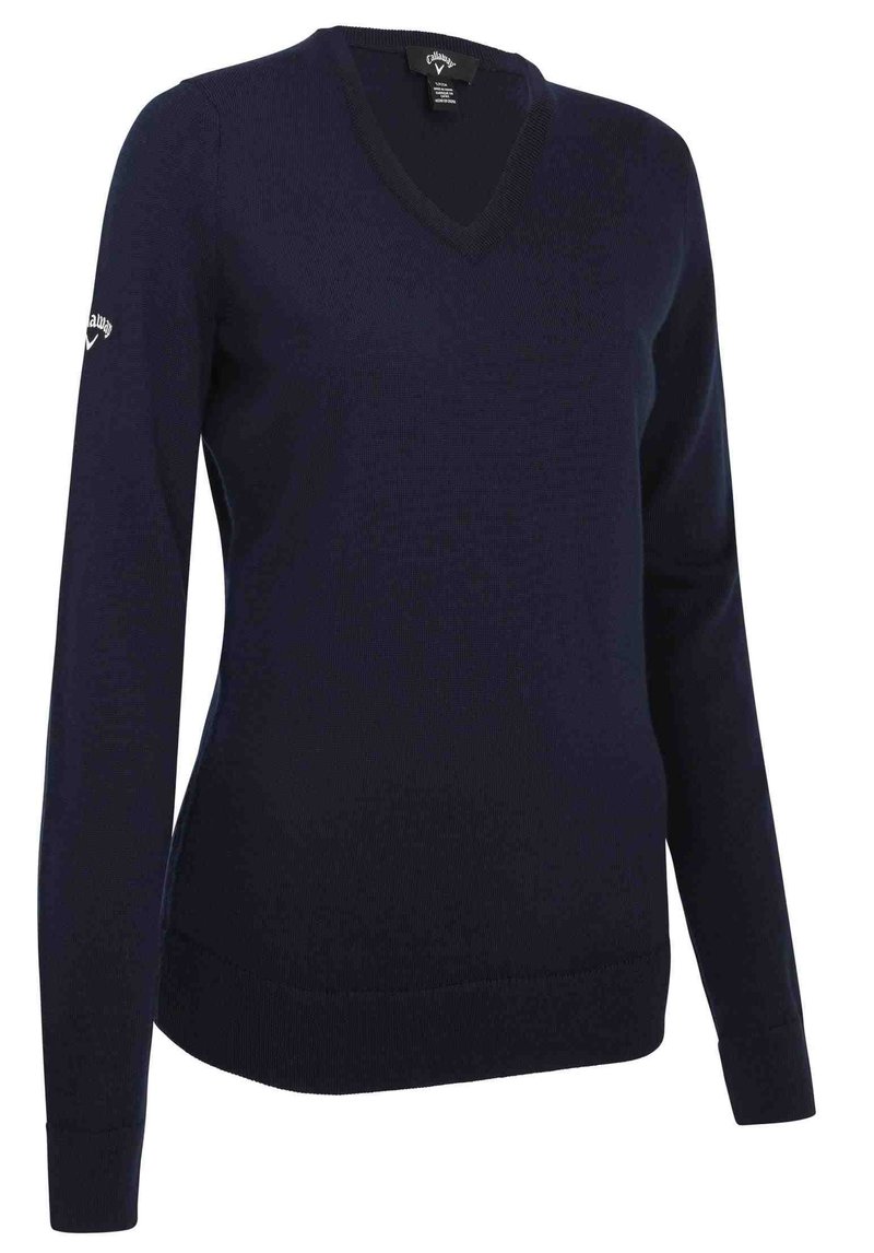 Callaway V-Neck Merino maglione da donna, dark navy