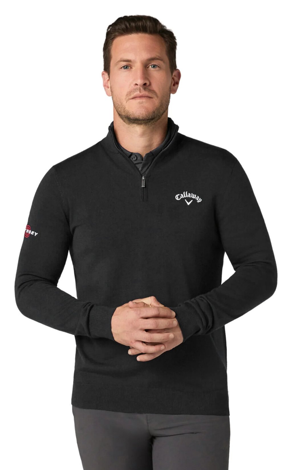 Callaway 1/4 Blended Merino maglione da uomo, black ink