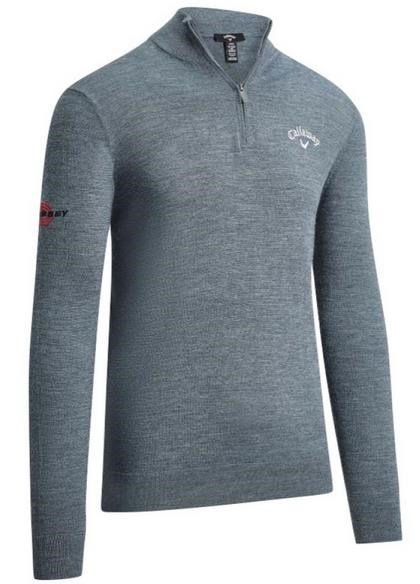 Callaway 1/4 Blended Merino maglione da uomo, steel heather
