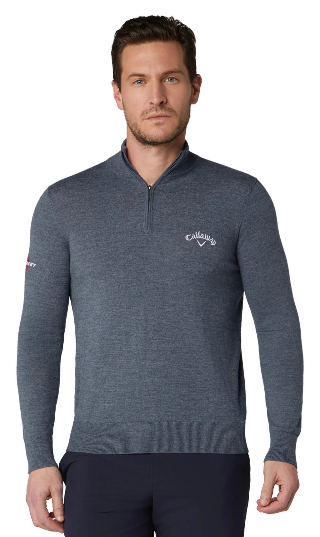 Callaway 1/4 Blended Merino maglione da uomo, steel heather