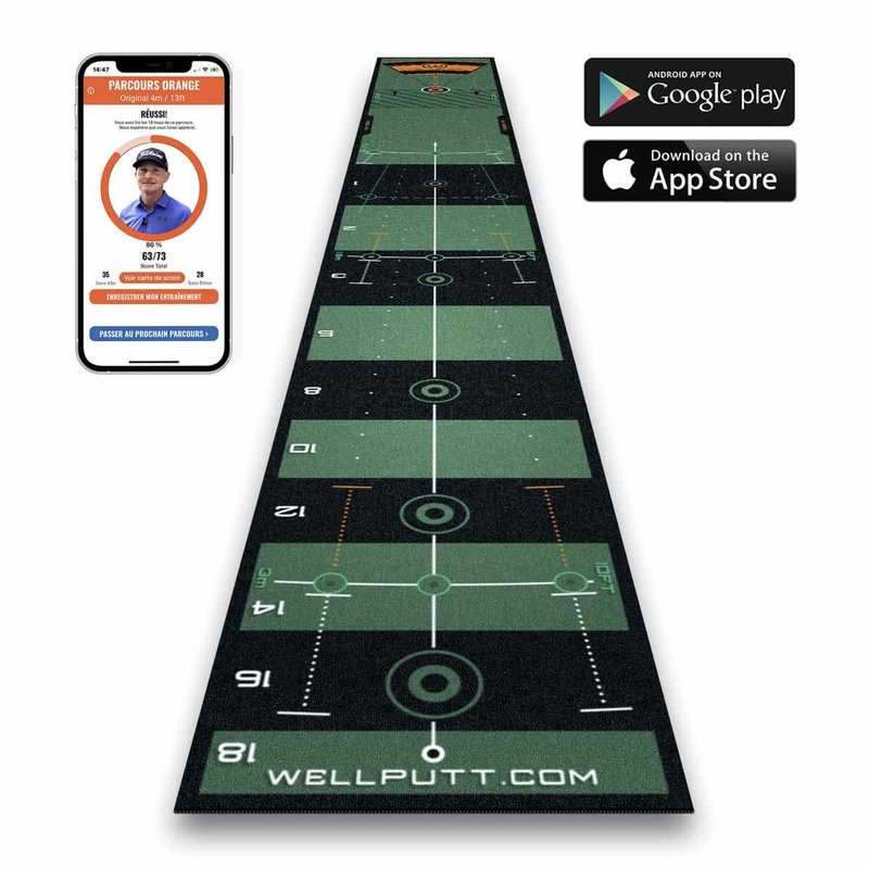 Wellputt Putting Mat - CLASSIC 13FT (4m), speed 10-11,5ft, verde