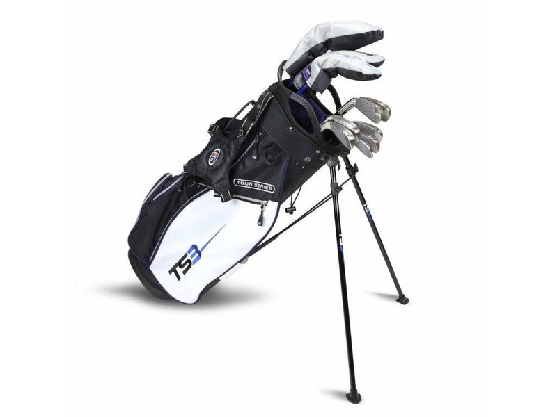 U.S. Kids Golf TS3-54 (137cm) v10 set da golf junior, grafite, nero/bianco/viola + stand bag