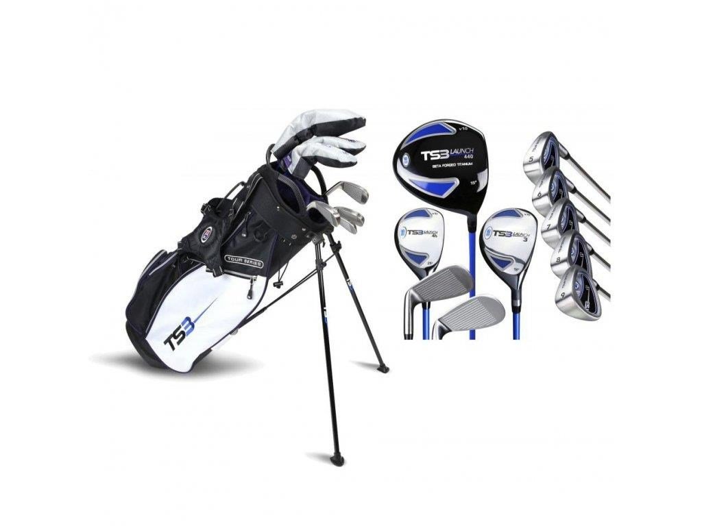 U.S. Kids Golf TS3-54 (137cm) v10 set da golf junior, grafite, nero/bianco/viola + stand bag