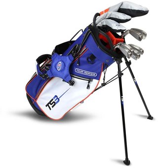 U.S. Kids Golf TS3-51 (130cm) V15 10-Club set da golf junior, grafite + stand bag, royal/bianco/arancione