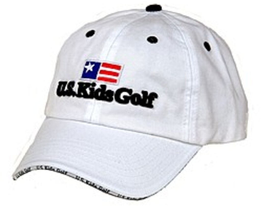 U.S. Kids Golf USKG Twill Sandwich cappellino junior, bianco