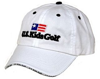 U.S. Kids Golf USKG Twill Sandwich cappellino junior, bianco