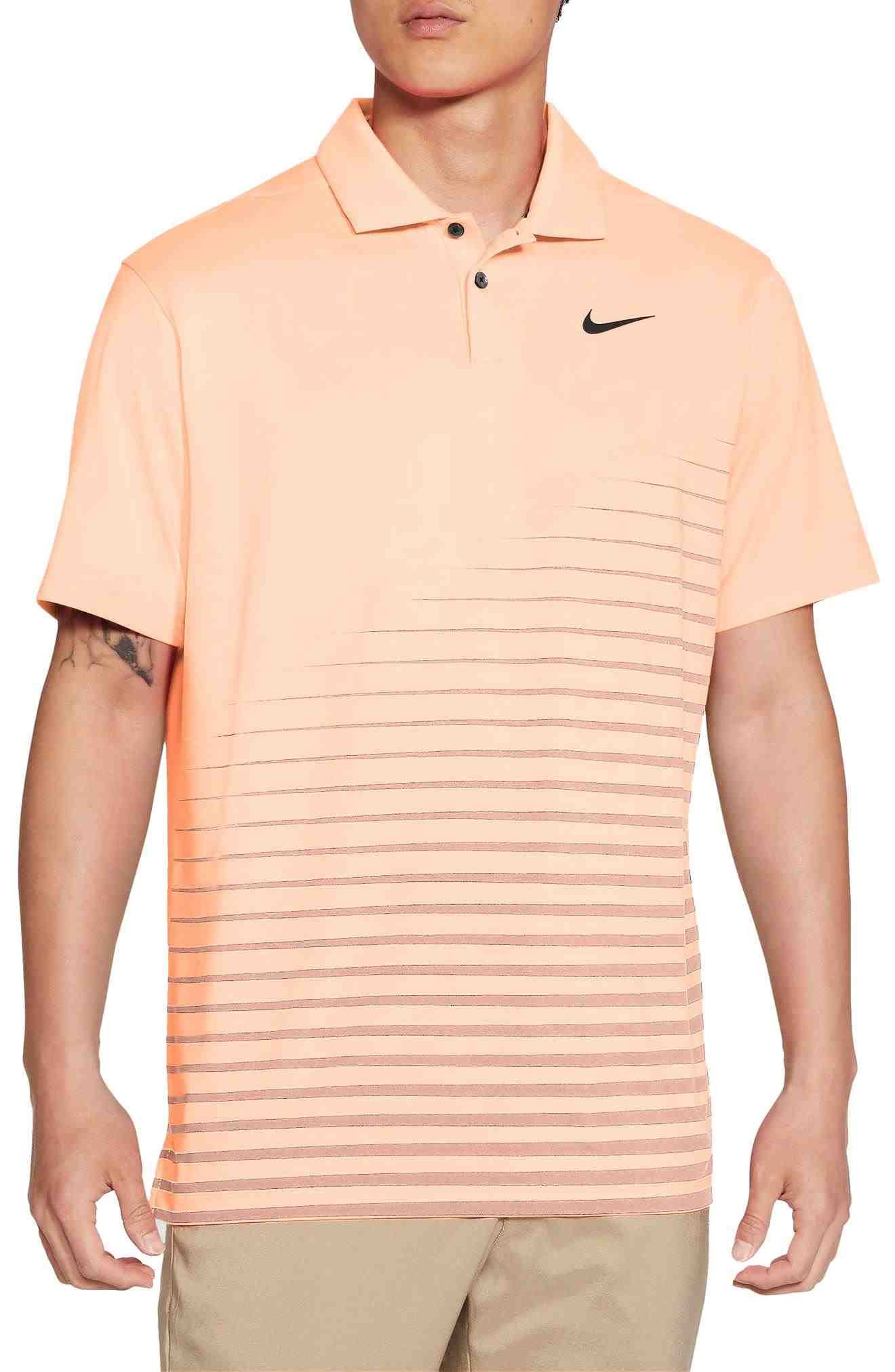Nike Dry Vapor Stripe Graphic polo da uomo, crimson tint