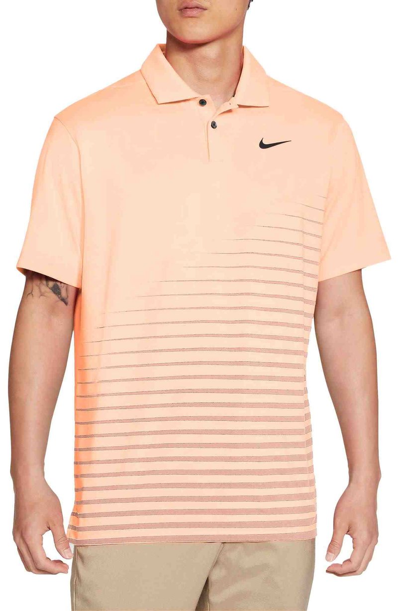 Nike Dry Vapor Stripe Graphic polo da uomo, crimson tint