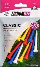 Lignum Tee 53mm (2 1/8") 16 pezzi, mix di colori