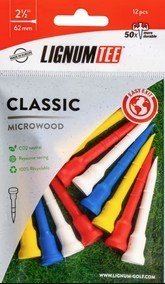 Lignum Tee 62mm (2 1/2") 12 pezzi, mix di colori