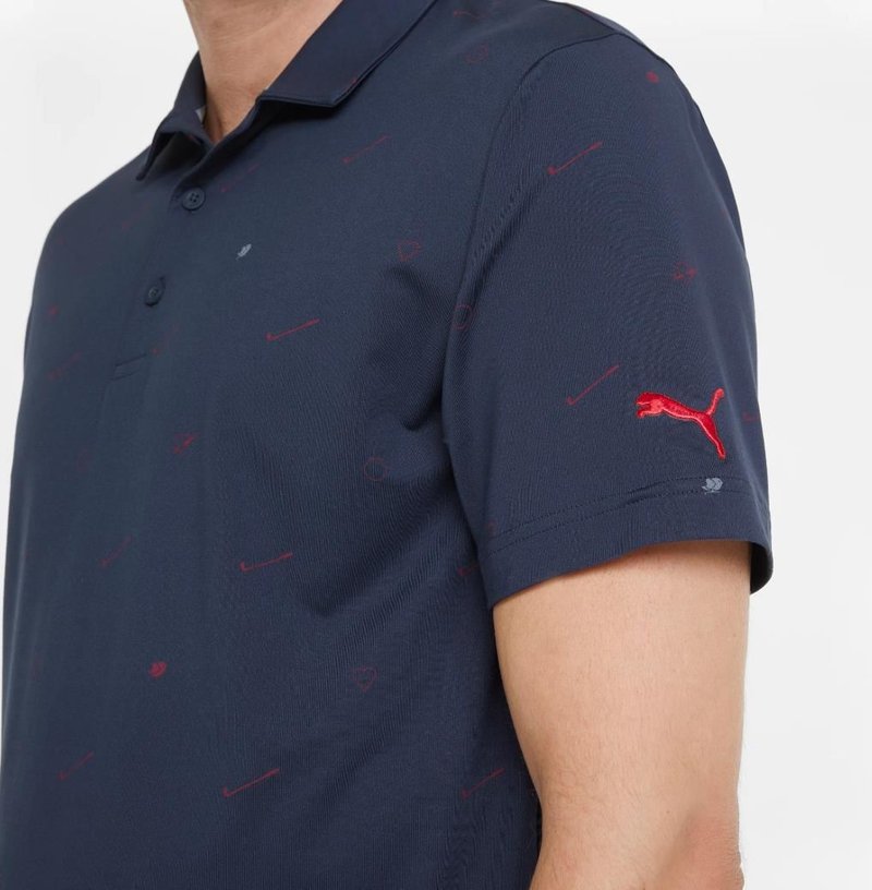 Puma Cloudspun Love polo da uomo, navy blazer/ski patrol
