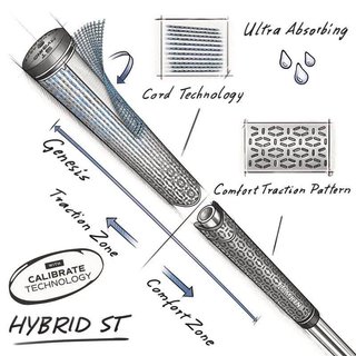 Lamkin ST+2 Hybrid with Calibrate grip, nero/verde, MIDSIZE
