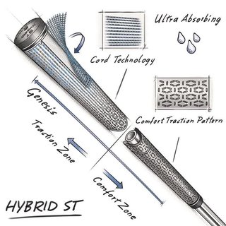 Lamkin ST+2 Hybrid grip (non calibre), nero, STANDARD