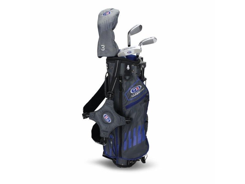 U.S. Kids Golf UL45 (114cm) WT25-s 4-Club junior set da golf 2022, grafite + stand bag, grigio/blu
