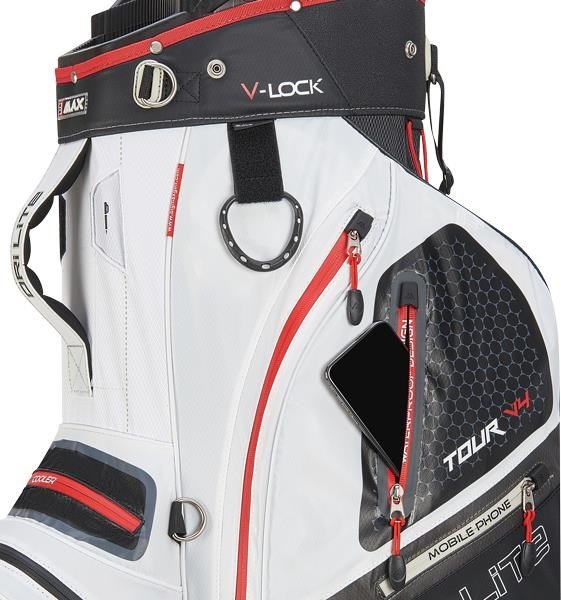 Big Max Dri Lite V-4 Organizer cart bag, nero/bianco/rosso
