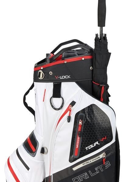 Big Max Dri Lite V-4 Organizer cart bag, nero/bianco/rosso