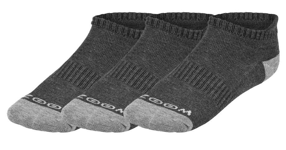 Zoom Ankle calzini da donna (3 paia), charcoal/silver