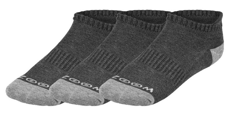 Zoom Ankle calzini da donna (3 paia), charcoal/silver